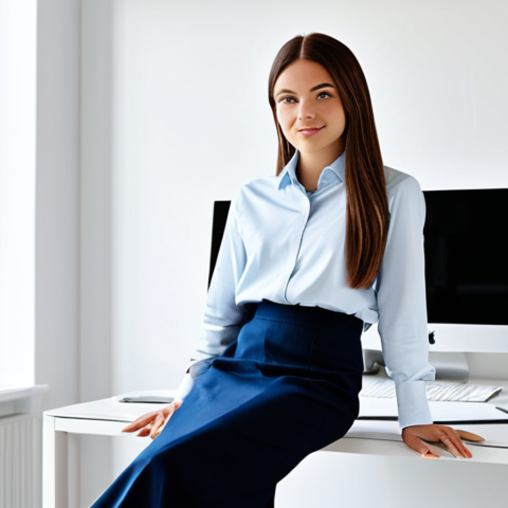 Minimalist Workspace**

"A professional woman in a modest outfit, working at a clean, minimalist desk in a bright, modern apartment, fully clothed, appropriate attire, safe for work, perfect anatomy, natural proportions, minimalist aesthetic, bright and airy, professional photography, high quality."

**