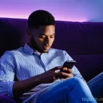 미니멀라이프 소셜 미디어 단절 - **Prompt:** A young adult (around 20-25 years old), dressed in casual, modest clothing like a long-s...