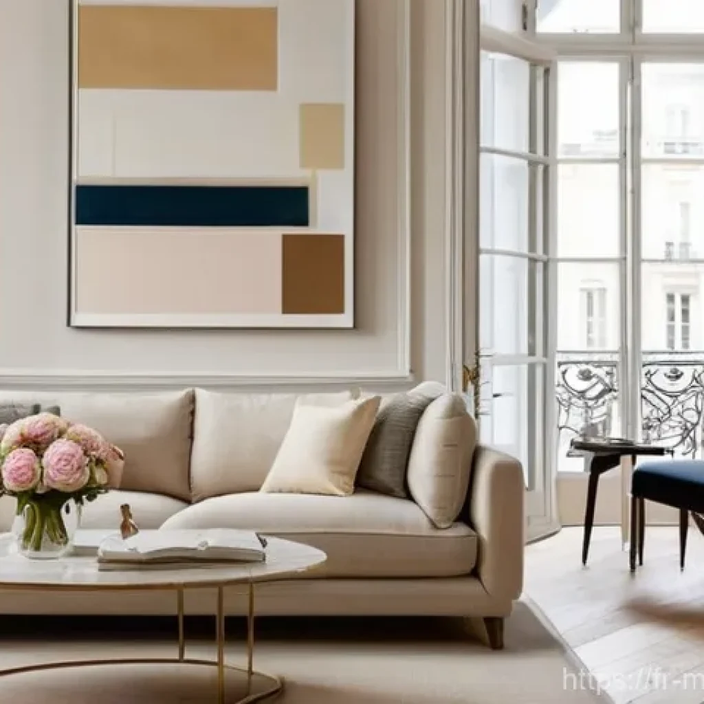미니멀라이프 필수 물건 정리법 - **Prompt: Serene Parisian Living Room with Minimalist Elegance**
A bright, elegant, and exceptio...