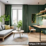 Home 22 미니멀라이프 1인 가구 - A cozy and modern small studio apartment interior designed for a single occupant, featuring multifun...