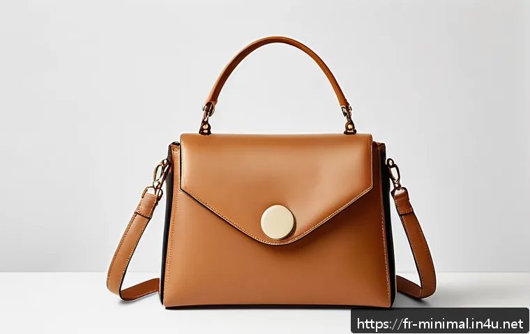 미니멀라이프 휴대용 아이템 - A stylish, minimalist handbag made of soft, supple leather in a warm camel color with a subtle quilt...